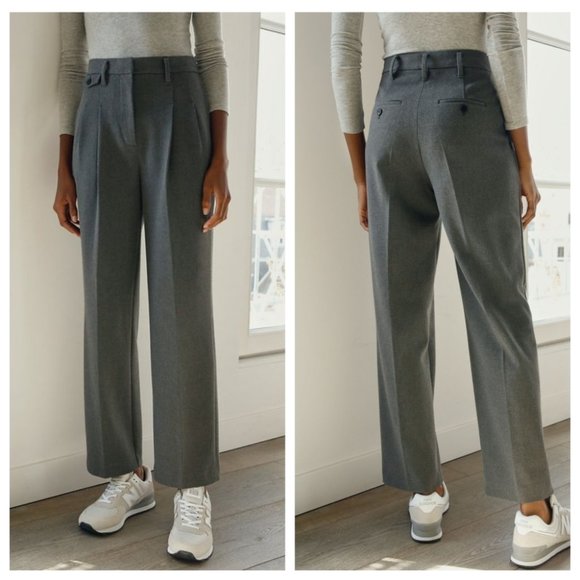 Aritzia Pants - WILFRED  Nassau Pant Wide Leg Grey Trousers Size 2 Aritzia
